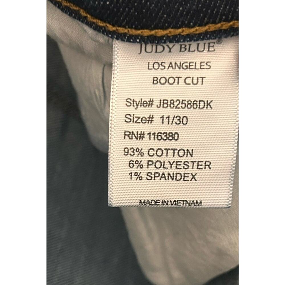 Judy Blue Elsy Whiskered Bootcut Jeans Womens Sz 11/30 Blue Stretch Denim Curvy - Picture 7 of 9